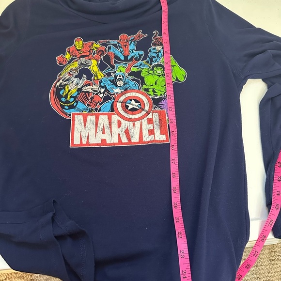 Women's Marvel Navy Blue Superhero Long Sleeve Shirt Size X-Large - Picture 6 of 6